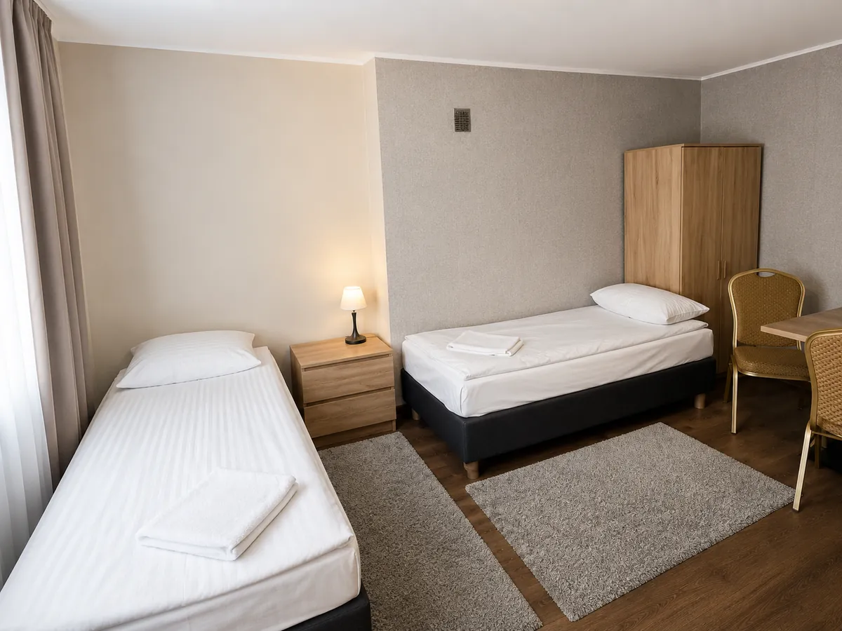 Pokój czteroosobowy w Hotelu Gracja z własną łazienką i osobnymi łóżkami